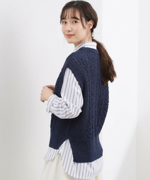 grove / グローブ ニット・セーター | リリヤーンケーブル ニットベスト | 詳細6