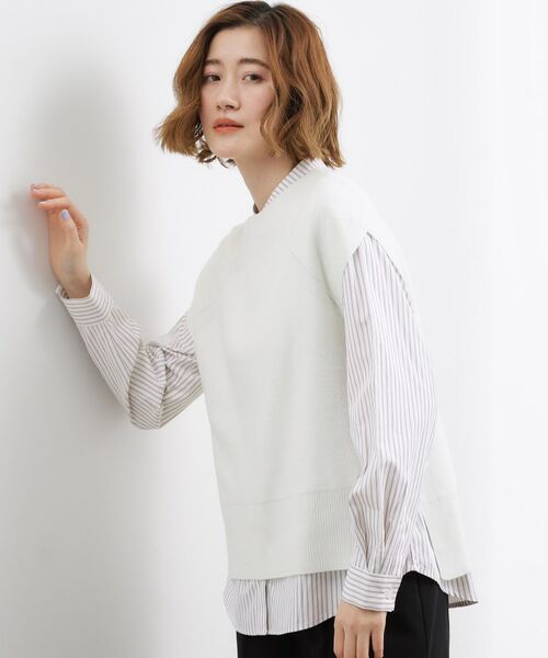 grove / グローブ シャツ・ブラウス | ニットベスト×シャツSET（アイボリー(004)）