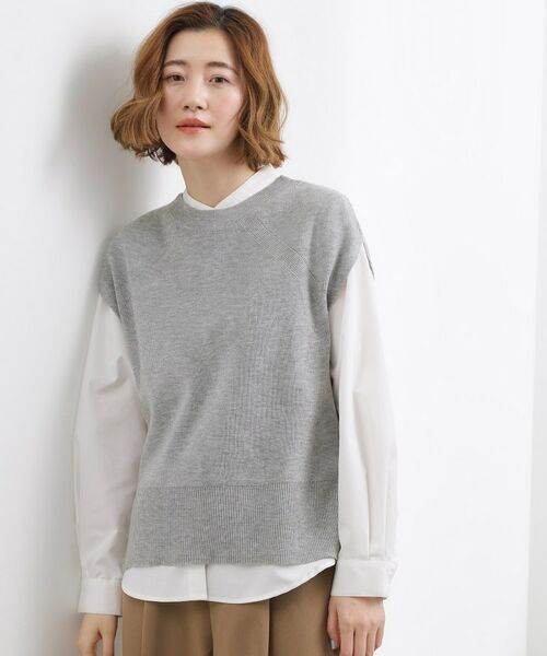 grove / グローブ シャツ・ブラウス | ニットベスト×シャツSET（グレー(012)）