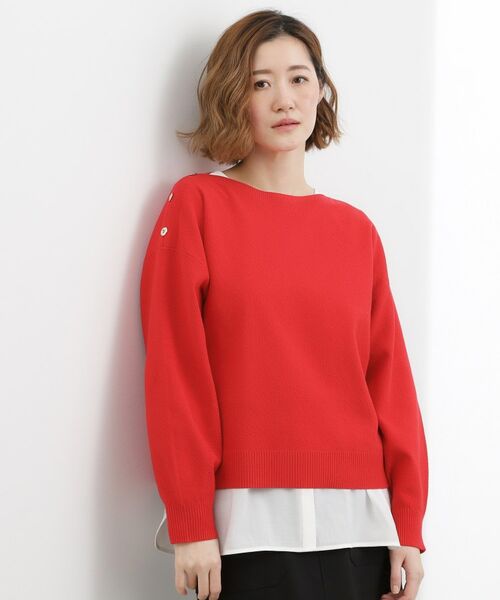 grove / グローブ ニット・セーター | 【おうちで洗える】顔周りすっきり、ボートネックニット | 詳細14