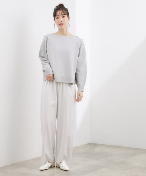 grove / グローブ ニット・セーター | 【おうちで洗える】顔周りすっきり、ボートネックニット | 詳細7