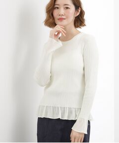 grove / グローブ ニット・セーター | シアーフリルリブニットプルオーバー