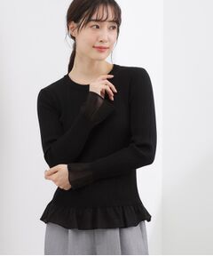 grove / グローブ ニット・セーター | シアーフリルリブニットプルオーバー