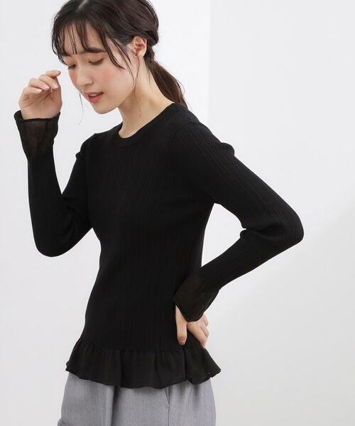 grove / グローブ ニット・セーター | シアーフリルリブニットプルオーバー | 詳細1