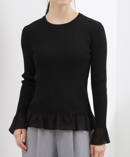 grove / グローブ ニット・セーター | シアーフリルリブニットプルオーバー | 詳細13