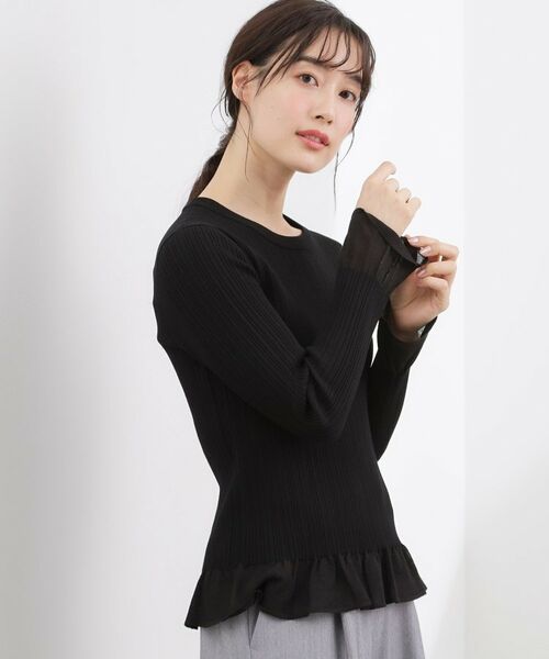 grove / グローブ ニット・セーター | シアーフリルリブニットプルオーバー | 詳細2