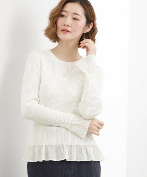 grove / グローブ ニット・セーター | シアーフリルリブニットプルオーバー | 詳細5