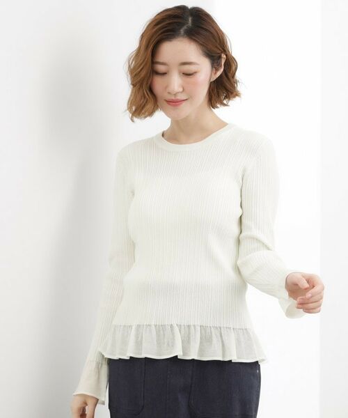 grove / グローブ ニット・セーター | シアーフリルリブニットプルオーバー | 詳細6