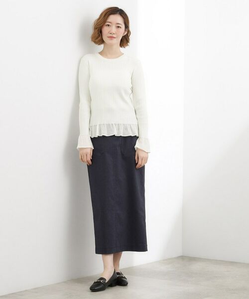 grove / グローブ ニット・セーター | シアーフリルリブニットプルオーバー | 詳細7