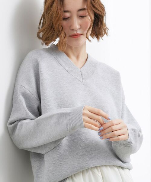 grove / グローブ ニット・セーター | スウェットライクVネックニット | 詳細1