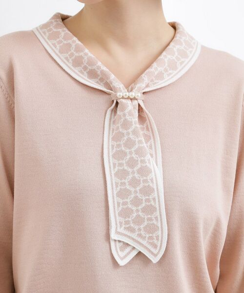grove / グローブ ニット・セーター | スカーフ柄ボウタイニットプルオーバー | 詳細12