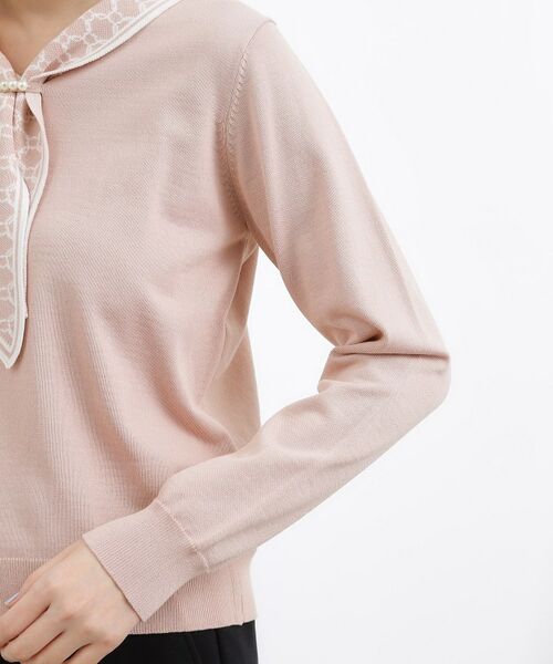 grove / グローブ ニット・セーター | スカーフ柄ボウタイニットプルオーバー | 詳細13