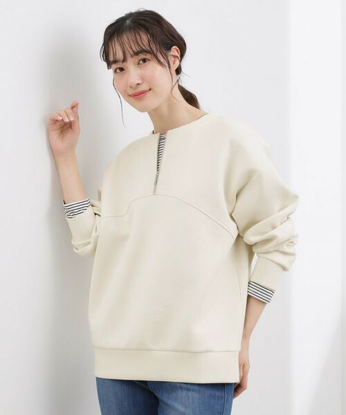 grove / グローブ スウェット | 2WAYハーフジップスウェット（オフホワイト(003)）