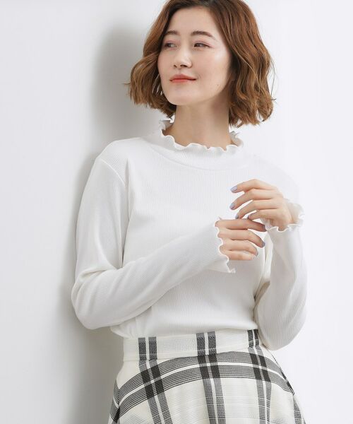 grove / グローブ カットソー | シルクライクリブタートルネック（オフホワイト(003)）