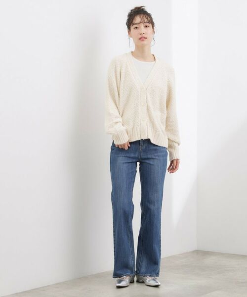 grove / グローブ カーディガン・ボレロ | コットン混バスケットVネックカーディガン | 詳細3