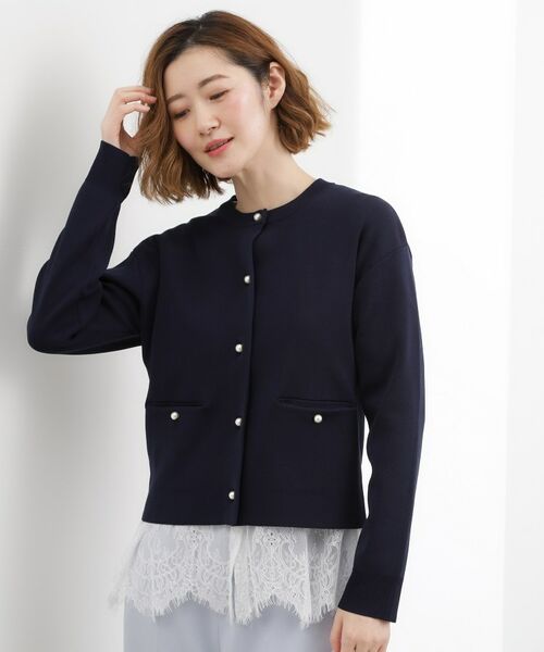 grove / グローブ カーディガン・ボレロ | 【SETUP対応】パール調釦ニットカーディガン | 詳細9