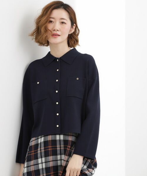 grove / グローブ カーディガン・ボレロ | コットンブレンド襟付きカーディガン | 詳細14