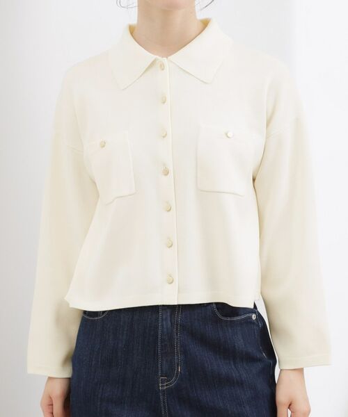 grove / グローブ カーディガン・ボレロ | コットンブレンド襟付きカーディガン | 詳細21
