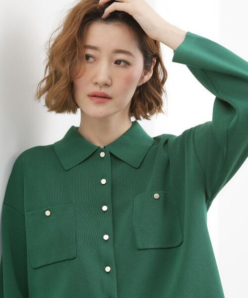 grove / グローブ カーディガン・ボレロ | コットンブレンド襟付きカーディガン | 詳細9