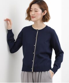 grove / グローブ カーディガン・ボレロ | レイヤード風配色カーディガン