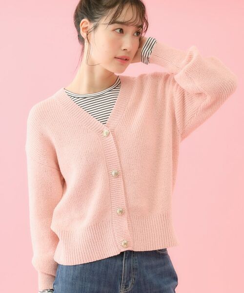 grove / グローブ カーディガン・ボレロ | 【コラボITEM】Philly Chocolate ブークレカーディガン（ライトピンク(070)）
