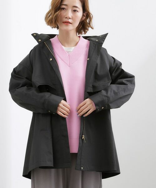 grove / グローブ その他アウター | 【撥水】スタンドネックテントラインコート（ブラック(019)）