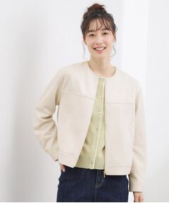 grove / グローブ ノーカラージャケット | スエードライク ノーカラーブルゾン