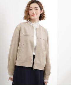 grove / グローブ ノーカラージャケット | スエードライク ノーカラーブルゾン