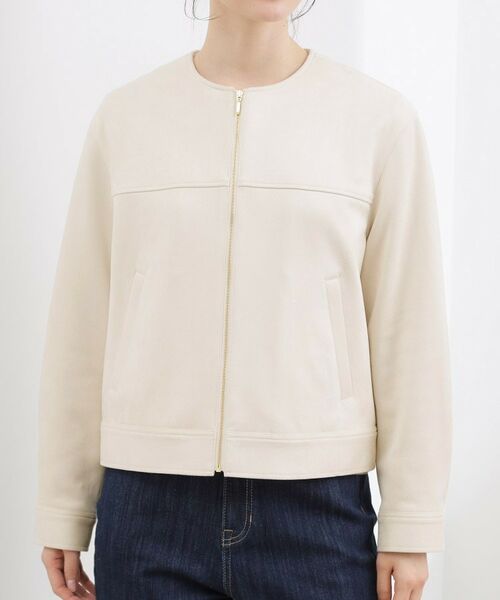 grove / グローブ ノーカラージャケット | スエードライク ノーカラーブルゾン | 詳細13