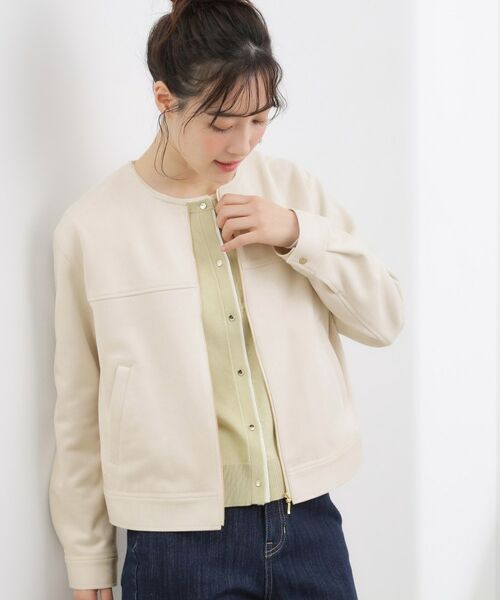 grove / グローブ ノーカラージャケット | スエードライク ノーカラーブルゾン | 詳細2