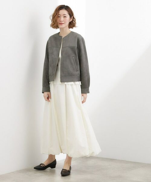 grove / グローブ ノーカラージャケット | スエードライク ノーカラーブルゾン | 詳細7