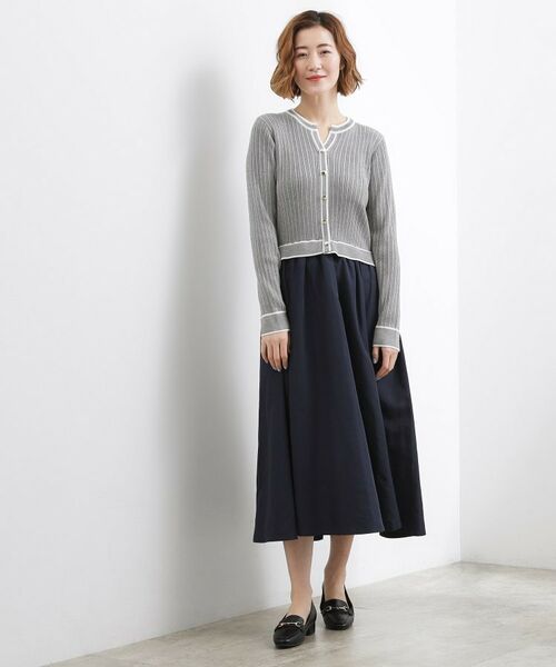 grove / グローブ ロング・マキシ丈ワンピース | マルチボーダーアソートドッキングワンピース | 詳細6