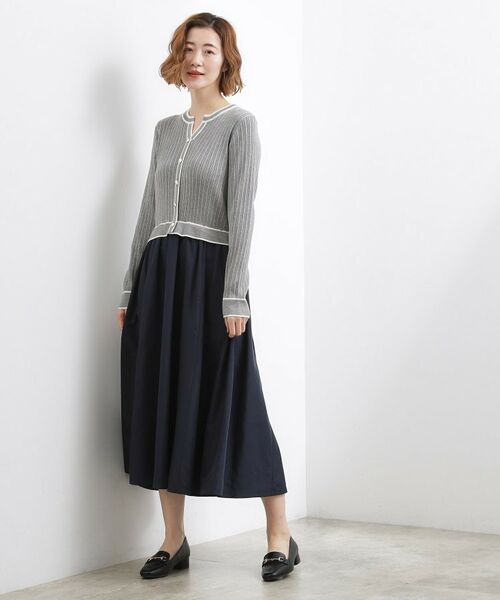 grove / グローブ ロング・マキシ丈ワンピース | マルチボーダーアソートドッキングワンピース | 詳細7