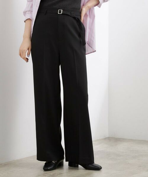 grove / グローブ パンツ | ベルトワイドパンツ（ブラック(019)）