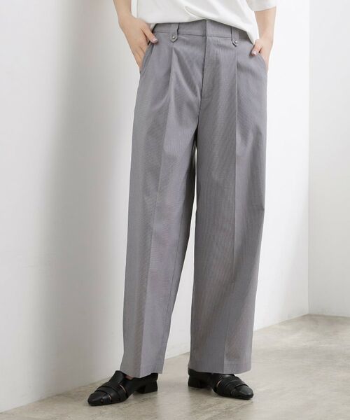 grove / グローブ パンツ | ハイパーストレッチ センタープレスワイドパンツ（グレー(212)）