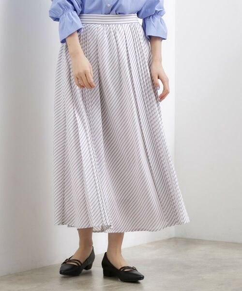 grove / グローブ ロング・マキシ丈スカート | ストライププリーツスカート | 詳細1