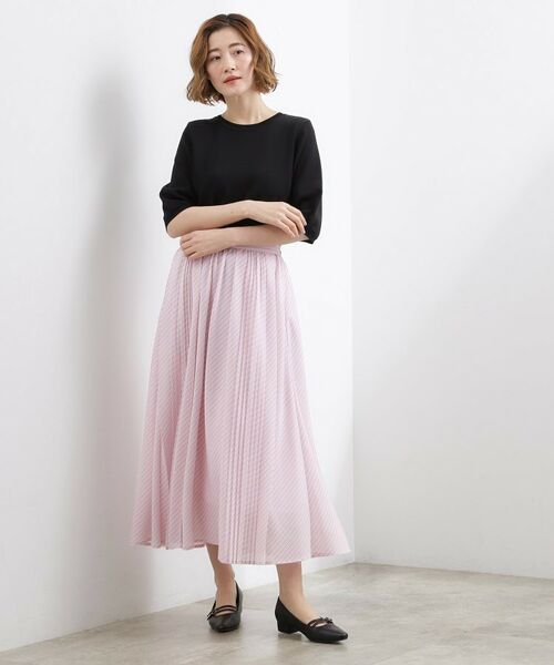 grove / グローブ ロング・マキシ丈スカート | ストライププリーツスカート | 詳細7