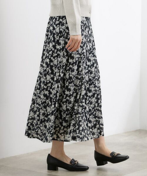 grove / グローブ ロング・マキシ丈スカート | フラワープリント楊柳マーメイドスカート | 詳細1