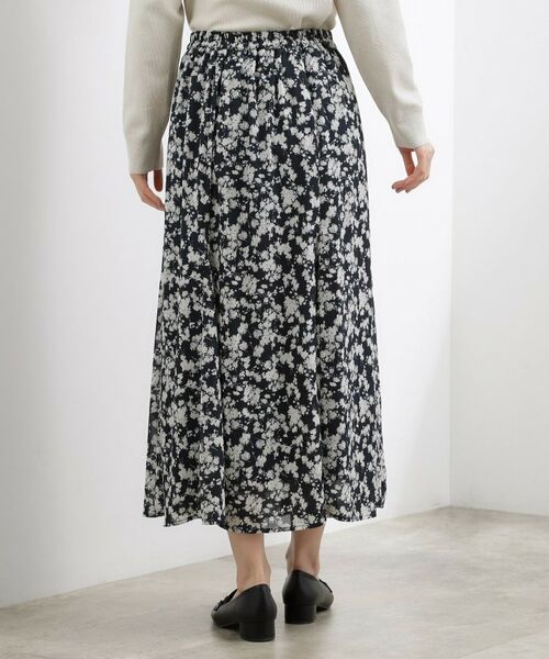 grove / グローブ ロング・マキシ丈スカート | フラワープリント楊柳マーメイドスカート | 詳細7