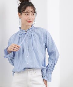 grove / グローブ シャツ・ブラウス | フリルカラーリボンブラウス