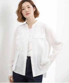 grove / グローブ シャツ・ブラウス | スキッパーフロントポケットブラウス