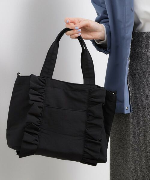 grove / グローブ トートバッグ | タテフリル2WAYトート（ブラック(019)）