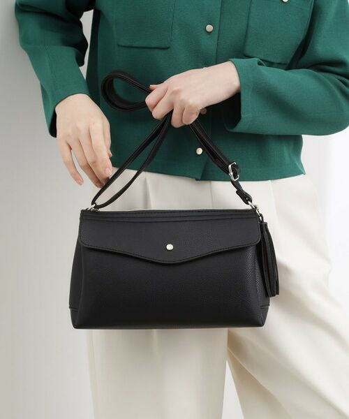 grove / グローブ ショルダーバッグ | フラップタッセルショルダー（ブラック(019)）