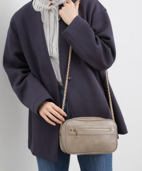 grove / グローブ ショルダーバッグ | スクエアZipポケチェーンショルダー（グレー(012)）