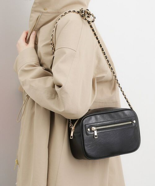 grove / グローブ ショルダーバッグ | スクエアZipポケチェーンショルダー（ブラック(019)）