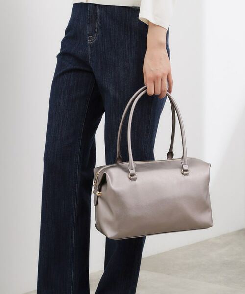 grove / グローブ ボストンバッグ | ロングハンドルボストン（ブラックシルバー(009)）