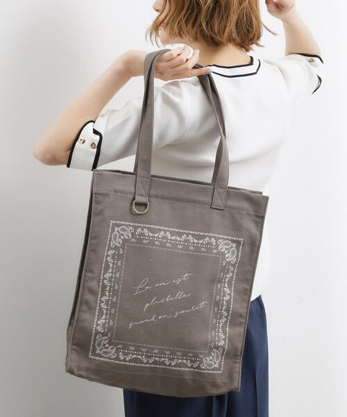 grove / グローブ トートバッグ | 【A4】多機能バンダナプリントトート（チャコールグレー(013)）