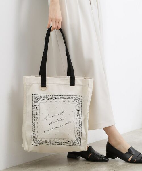 grove / グローブ トートバッグ | 【A4】多機能バンダナプリントトート（ブラック(519)）