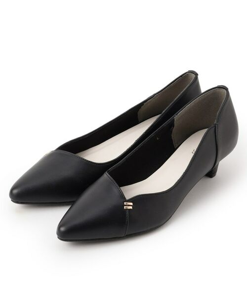 grove / グローブ パンプス | Vカッティングメタルポイントパンプス(ブラック(019))