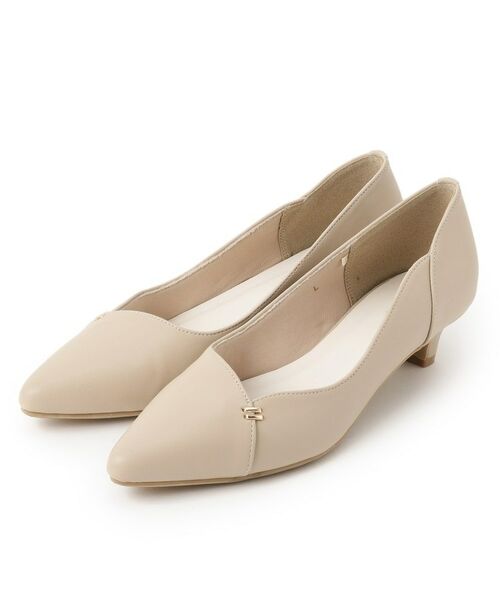 grove / グローブ パンプス | Vカッティングメタルポイントパンプス(ライトベージュ(051))